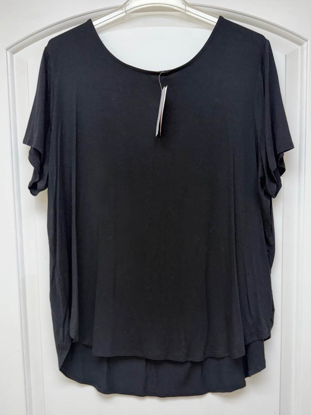 986: Philosophy Black Short Sleeve Scoop Neck Top - 2X